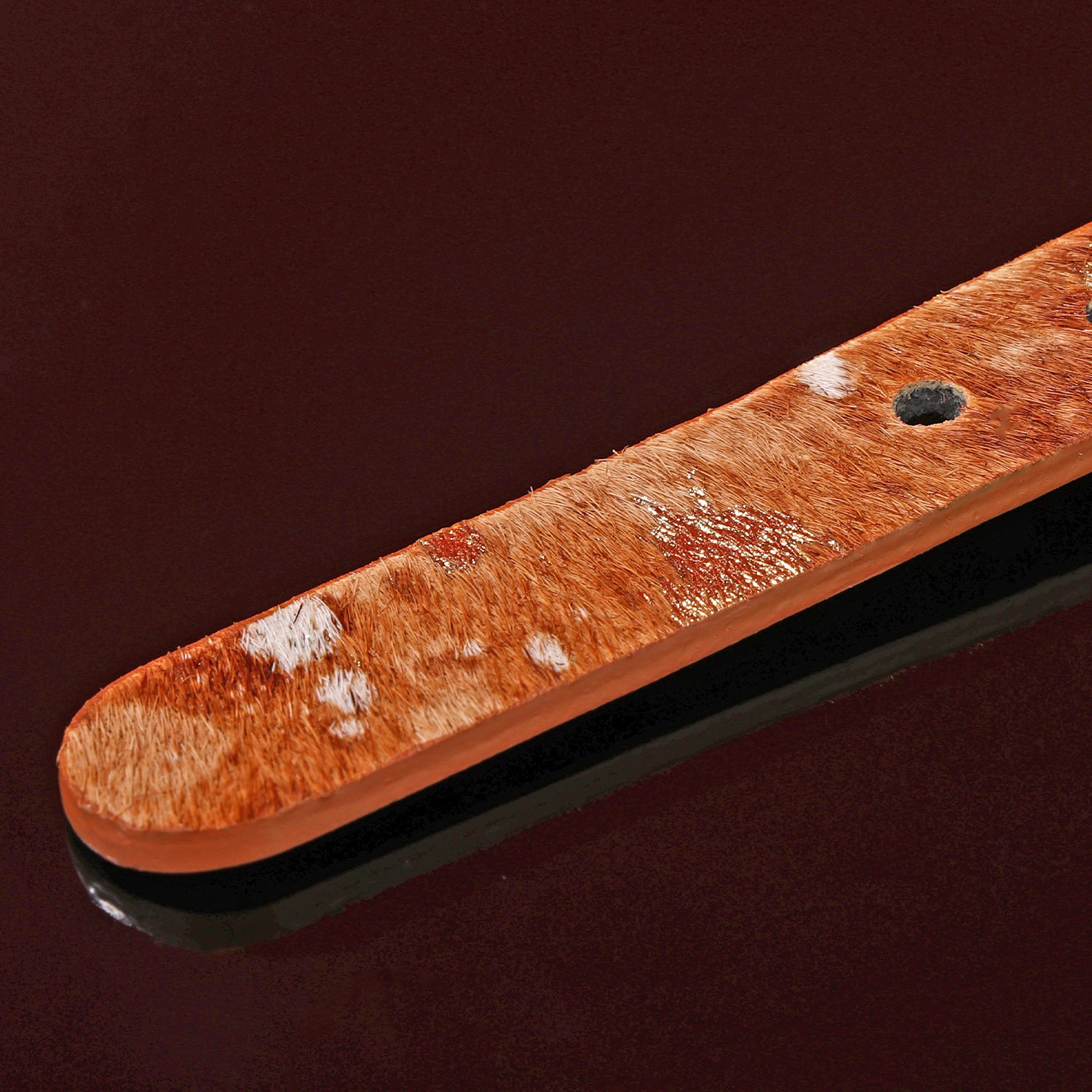 Goldenhour-Fur-Textured Leather In Golden