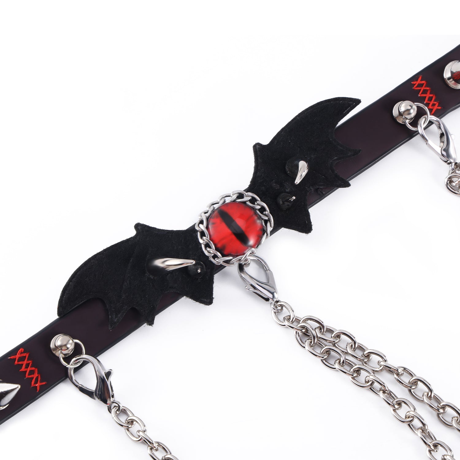 「Evil Eyes」Handmade Color-changing Leather Choker