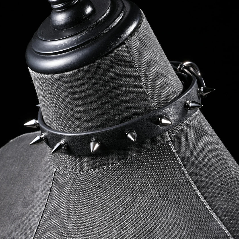 「Dangerluvs」Handmade Leather Spike Choker