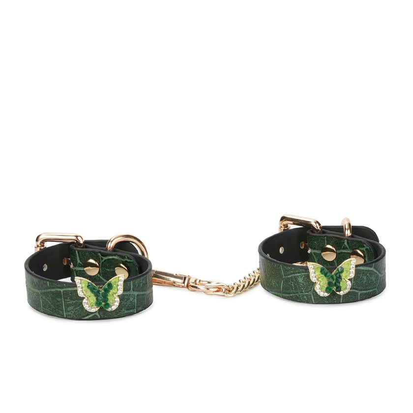 Delicate-Cantaloupe Pattern Embossed Leather Cuffs