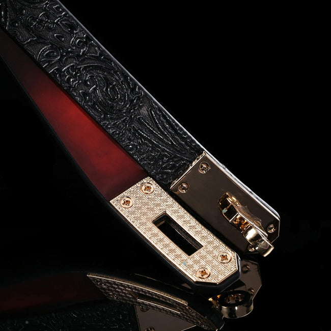 「Cinnabar」Handmade Color-changing Leather Choker