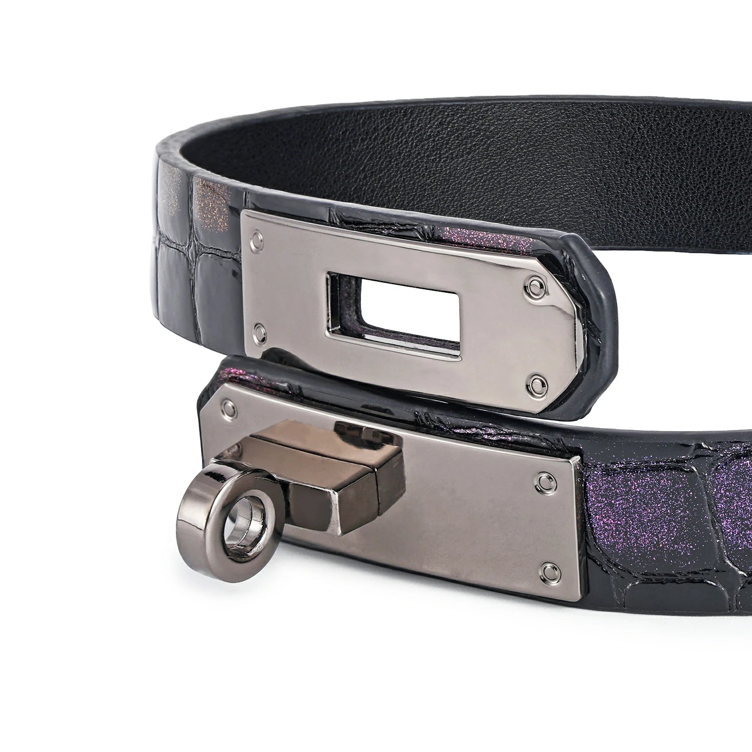 「Kelly」Handmade Embossed Leather Choker