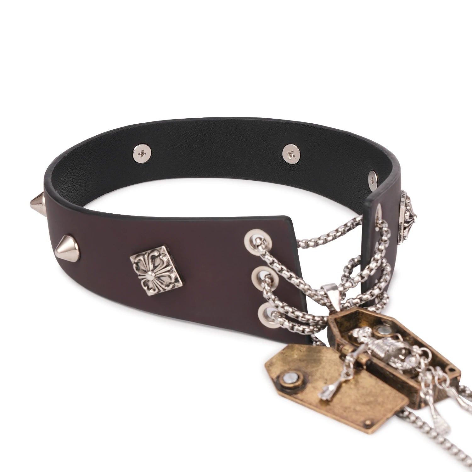 「Roxey」Handmade Leather Choker With Butterfly