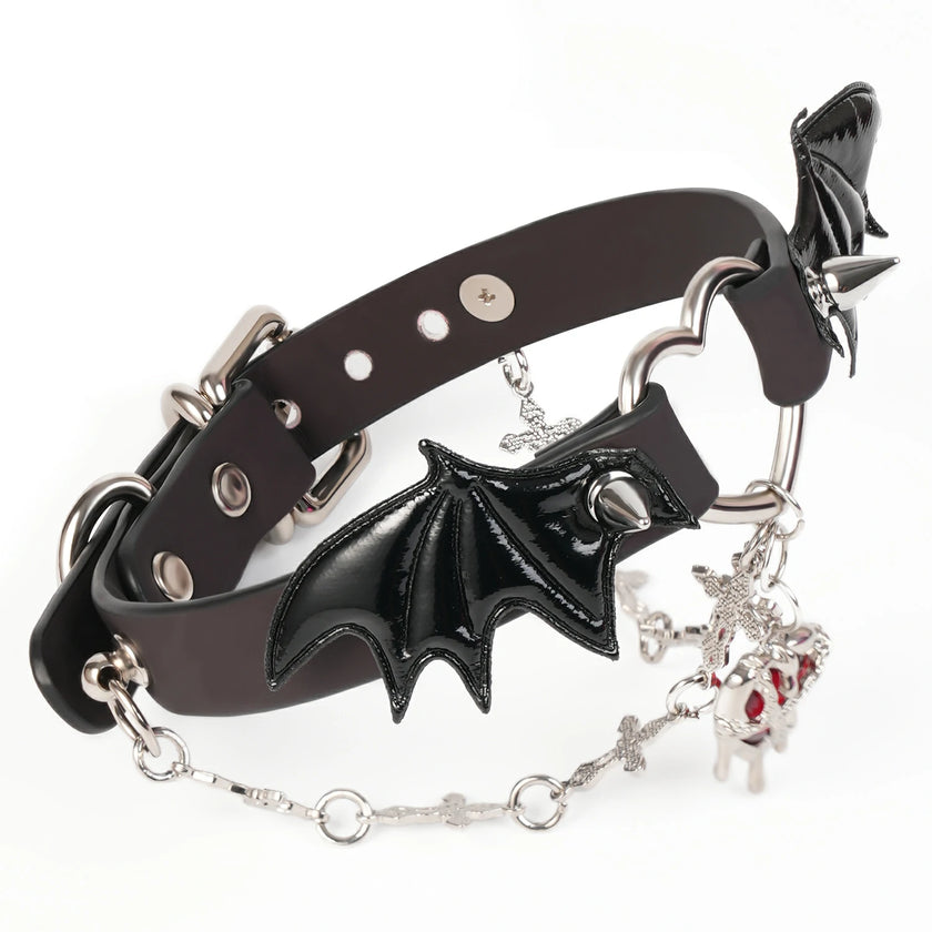 「Sweetheart Devil」Handmade Color-changing Leather Choker