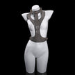 Lagyeta Bondage Harness-Embossed Leather Paisley Patterns