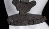 Lagyeta Bondage Harness-Embossed Leather Paisley Patterns
