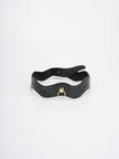 Greenie-Stone Embossed Leather In Blackish Green