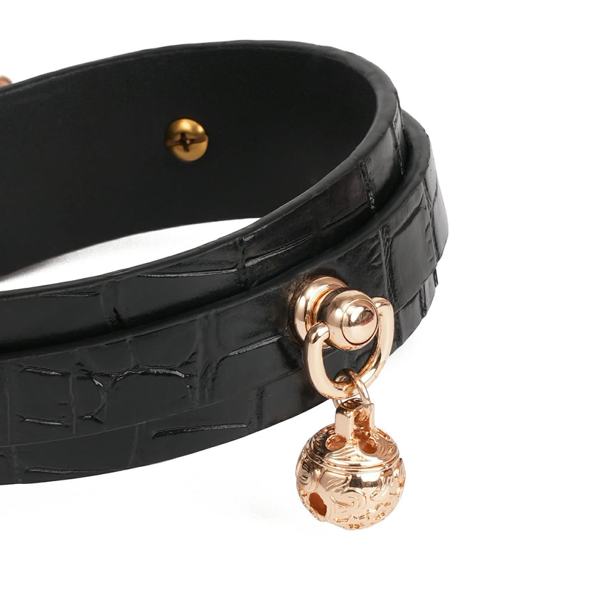 「Black Abyss」Handmade Embossed Leather Choker