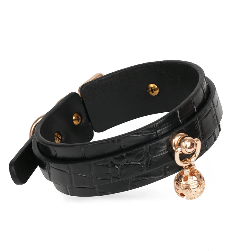 「Black Abyss」Handmade Embossed Leather Choker