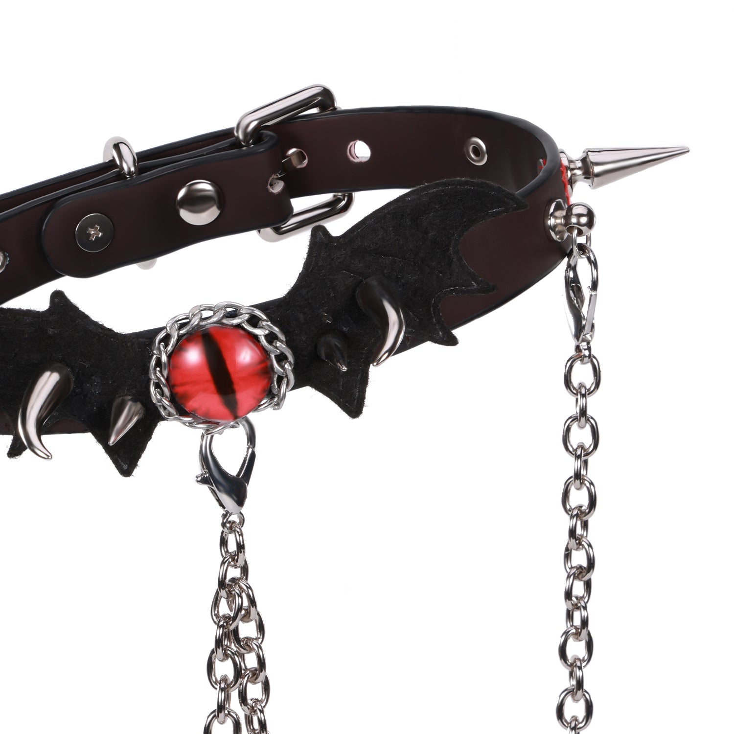 「Evil Eyes」Handmade Color-changing Leather Choker