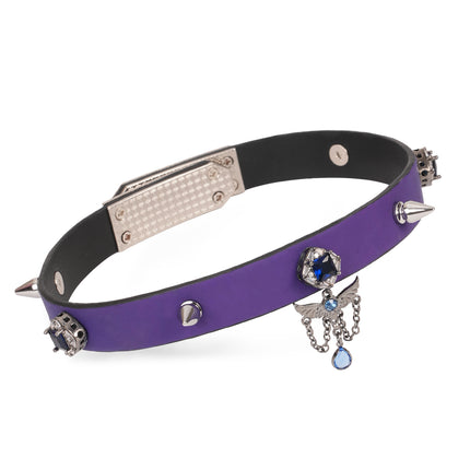 「Purple Angel Wings」Handmade Color-changing Leather Choker