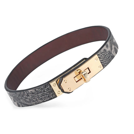 Cinnabar-Heat Reactive Embossed Leather