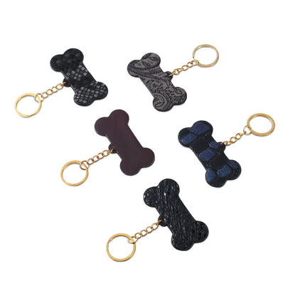 「Mystery」 Handmade Bone-shaped Leather Keychain