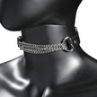 Ripples-Leather Choker In Glossy Black