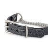 Ripples-Leather Choker In Glossy Black