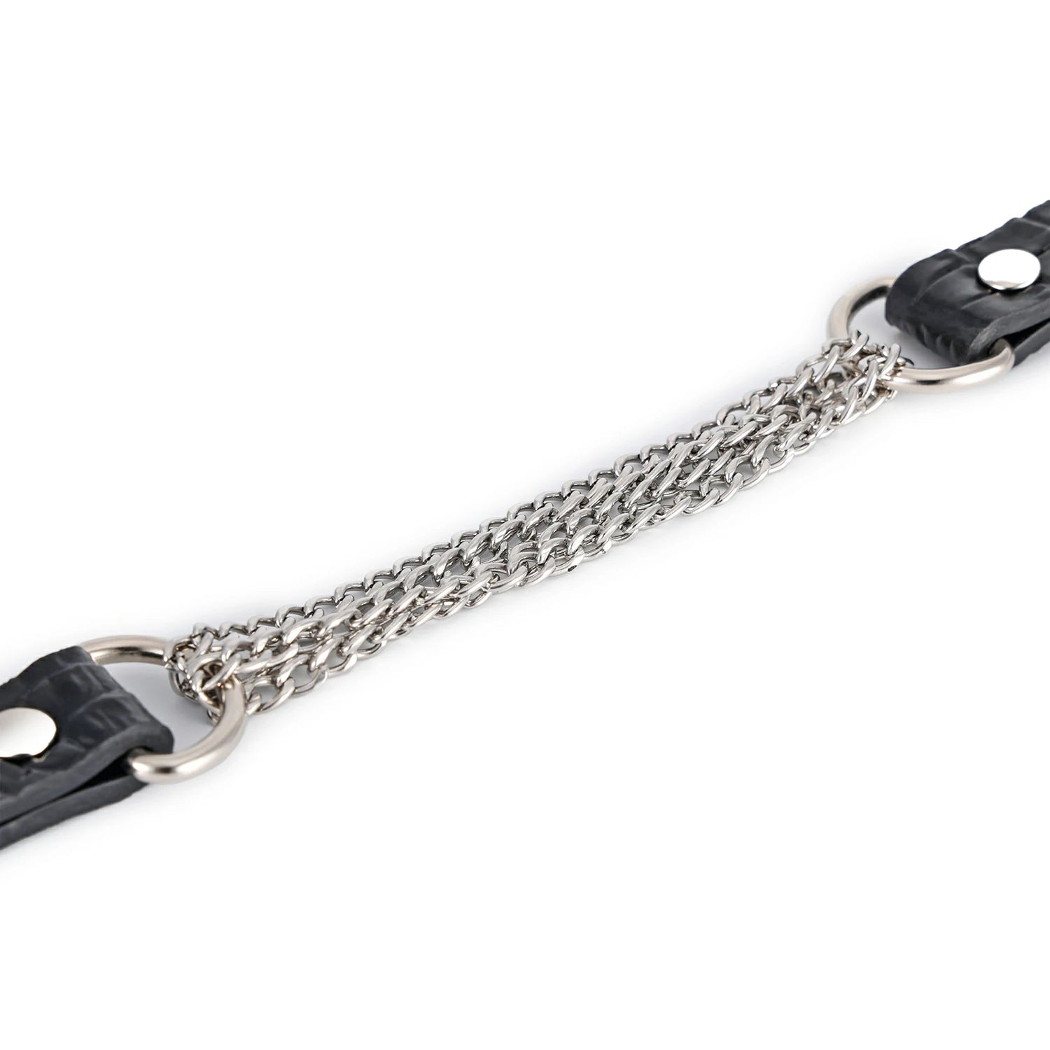 「Ripples」Handmade Embossed Leather Chain Choker