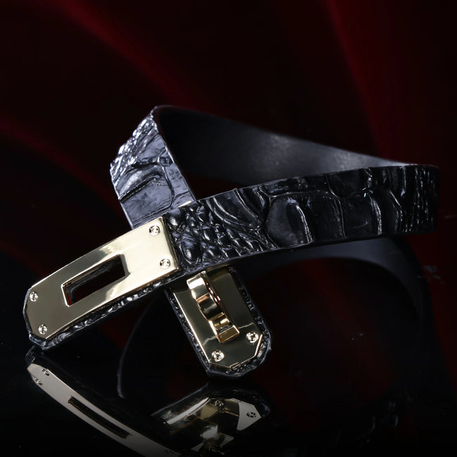 「Crocodile Tears」Handmade Embossed Leather Choker