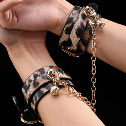 「Golden Spot」 Handmade Leopard-print Leather Cuffs