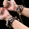 「Golden Spot」 Handmade Leopard-print Leather Cuffs