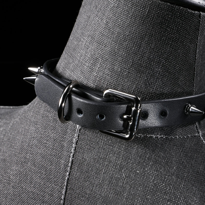 「Dangerluvs」Handmade Leather Spike Choker