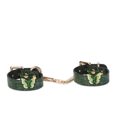 Delicate-Cantaloupe Pattern Embossed Leather Cuffs