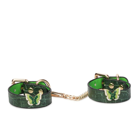Delicate-Cantaloupe Pattern Embossed Leather Cuffs