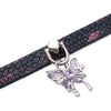 Espejito-Embossed Leather With Transparent Purple Butterfly