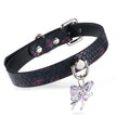 Espejito-Embossed Leather With Transparent Purple Butterfly