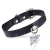 Espejito-Embossed Leather With Transparent Purple Butterfly