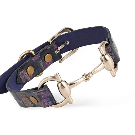 Falenia-Stone Embossed Leather Violet Black