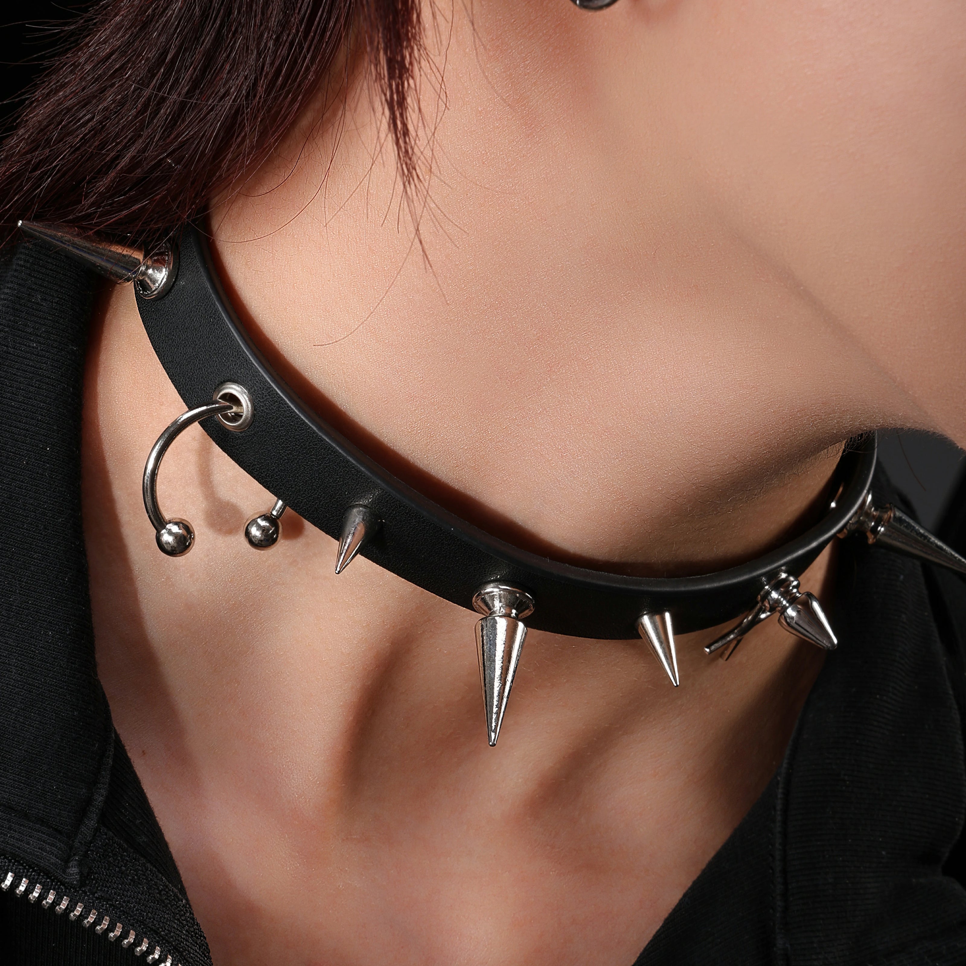 「Gear Cross 」Handmade Punk Spike Collar