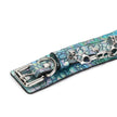 Green Firefly-Embossed Leather Bracelet With Bells