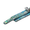 Green Firefly-Embossed Leather Bracelet With Bells