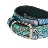 Green Firefly-Embossed Leather Bracelet With Bells