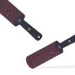「Holy Seal」Handmade Color - changing Leather Paddle: Handmade BDSM paw print paddle. Crafted from heat - reactive, color - changing leather. Features dual embossed surfaces (paw prints & gothic crosses) for varied impact play, blending artisanal design with heavier impact power.
