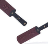「Holy Seal」Handmade Color - changing Leather Paddle: Handmade BDSM paw print paddle. Crafted from heat - reactive, color - changing leather. Features dual embossed surfaces (paw prints & gothic crosses) for varied impact play, blending artisanal design with heavier impact power.