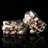 「Golden Spot」 Handmade Leopard-print Leather Cuffs