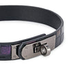 Kelly-Embossed Leather In Jet Black With Violet Shimmer