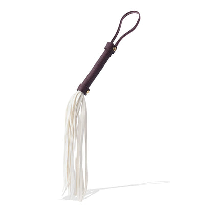 「Luminous Whip」Handmade Leather BDSM Flogger: Handmade BDSM flogger featuring glow - in - the - dark, heat - reactive, color - changing faux leather tails. Delivers soft - to - stinging impact, blending ethereal luminous charm with responsive design for kink scenes.