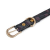 Neon-Haze-Stone Embossed Leather Choker In Glossy Jet Black&Violet