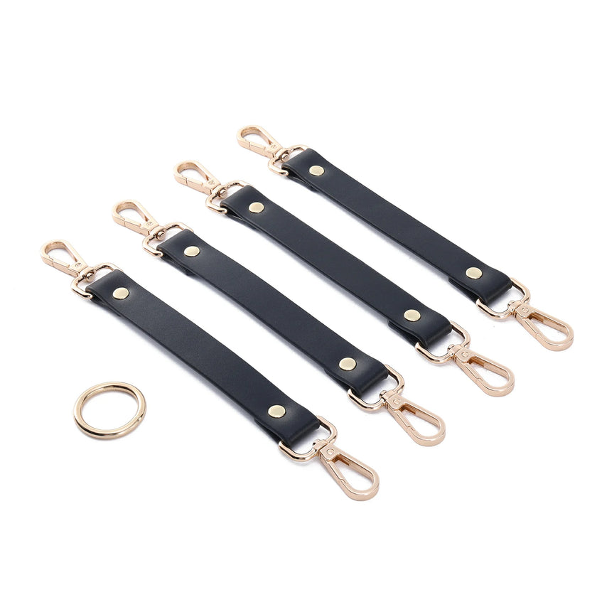 「Nighdess」Handmade BDSM Leather Thigh Harness & Cuffs Set