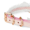 Pink Lady-Pink Leather Collar With Bone-Shaped Pendant