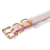 Pink Lady-Pink Leather Collar With Bone-Shaped Pendant