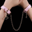 「Rococo Knot」Handmade Pink Embossed Leather Cuffs