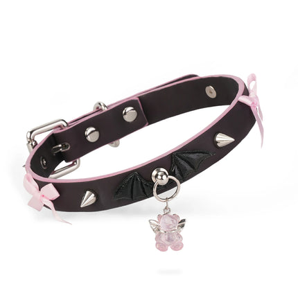 Sissi Witch-Heat reactive collar With Bear Pendant&Bat Wings