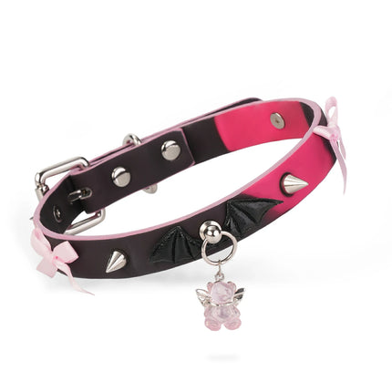 Sissi Witch-Heat reactive collar With Bear Pendant&Bat Wings