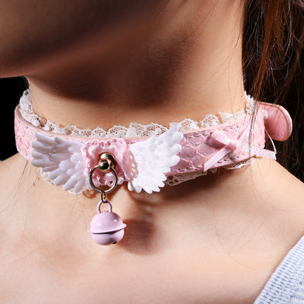 「Sweet Angel」Handmade Lolita Embossed Leather Choker