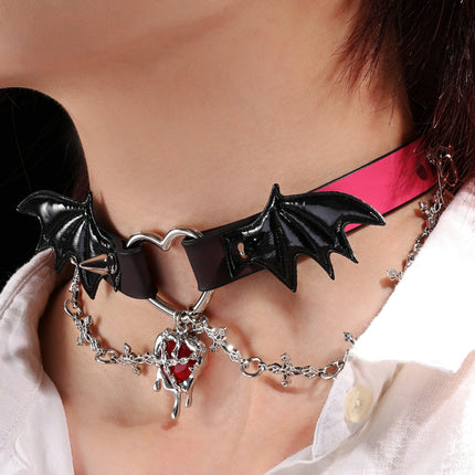 「Sweetheart Devil」Handmade Color-changing Leather Choker