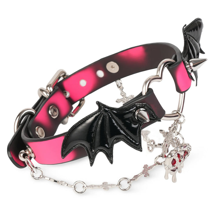 「Sweetheart Devil」Handmade Color-changing Leather Choker