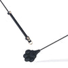 「Dog Paw」Handmade Color - changing Leather Paddle: Handmade BDSM dog paddle. Made of heat - reactive, color - changing leather. Features cute dog - paw impact surface, blending artisanal kink - play style with touch - responsive color shift, shown in paddle head close - up.